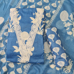 Modern Super Cotton Printed Unstiched Dress Material With Cotton Dupatta