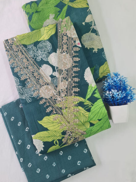 Modern Super Cotton Printed Unstiched Dress Material With Cotton Dupatta