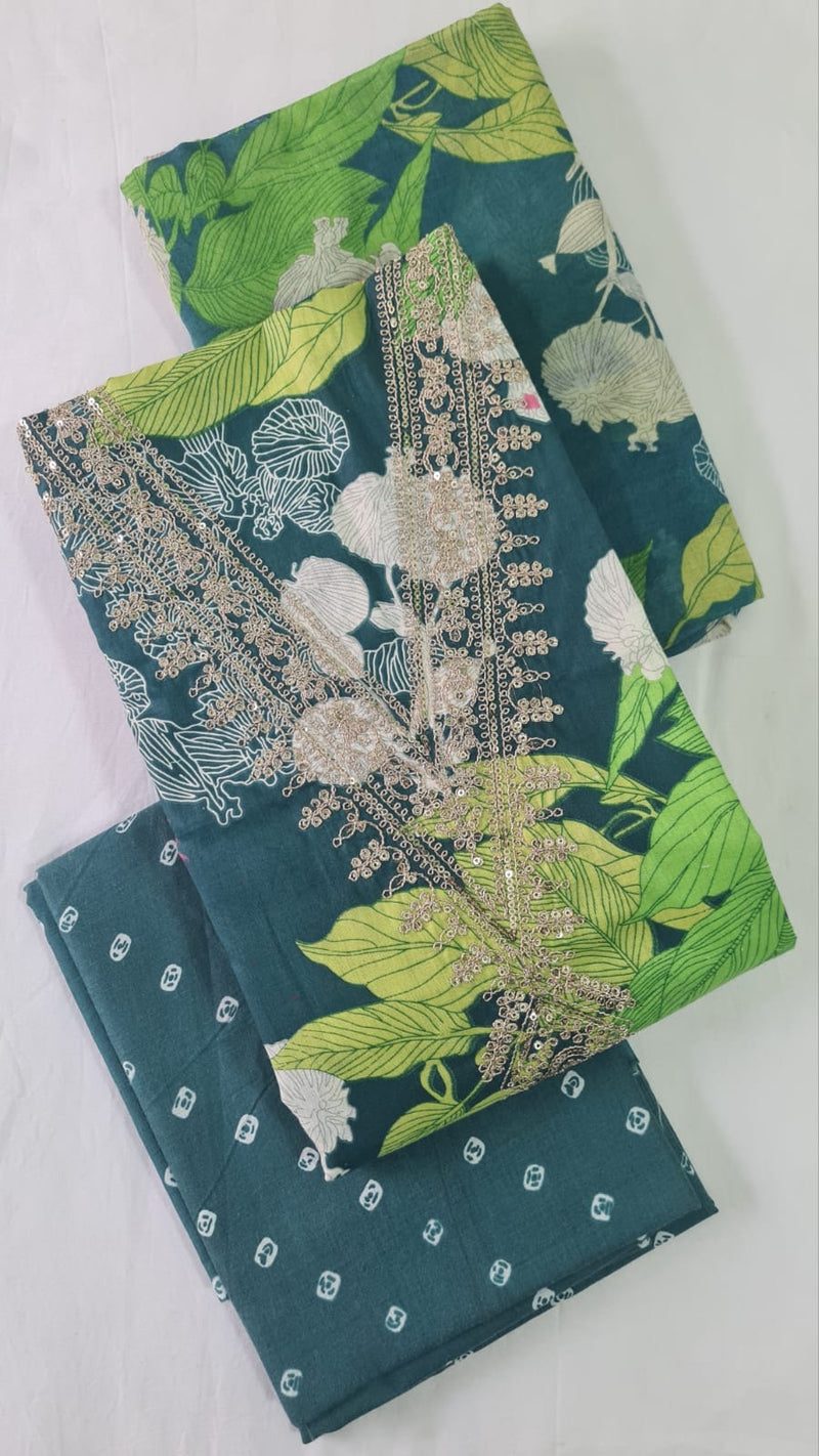 Modern Super Cotton Printed Unstiched Dress Material With Cotton Dupatta