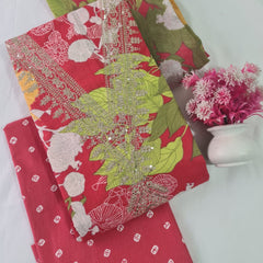 Modern Super Cotton Printed Unstiched Dress Material With Cotton Dupatta