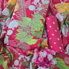 Modern Super Cotton Printed Unstiched Dress Material With Cotton Dupatta