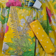 Modern Super Cotton Printed Unstiched Dress Material With Cotton Dupatta