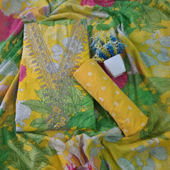 Modern Super Cotton Printed Unstiched Dress Material With Cotton Dupatta