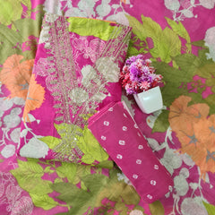 Modern Super Cotton Printed Unstiched Dress Material With Cotton Dupatta