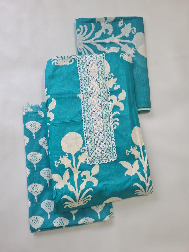 Modern Super Cotton Printed Unstiched Dress Material With Cotton Dupatta