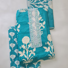 Modern Super Cotton Printed Unstiched Dress Material With Cotton Dupatta