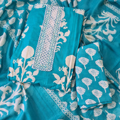 Modern Super Cotton Printed Unstiched Dress Material With Cotton Dupatta