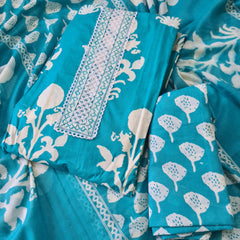 Modern Super Cotton Printed Unstiched Dress Material With Cotton Dupatta