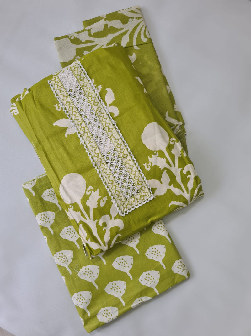 Modern Super Cotton Printed Unstiched Dress Material With Cotton Dupatta