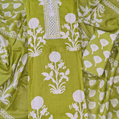 Modern Super Cotton Printed Unstiched Dress Material With Cotton Dupatta