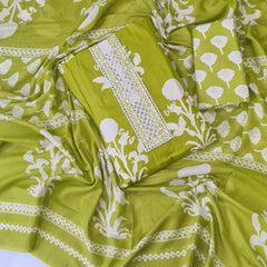 Modern Super Cotton Printed Unstiched Dress Material With Cotton Dupatta