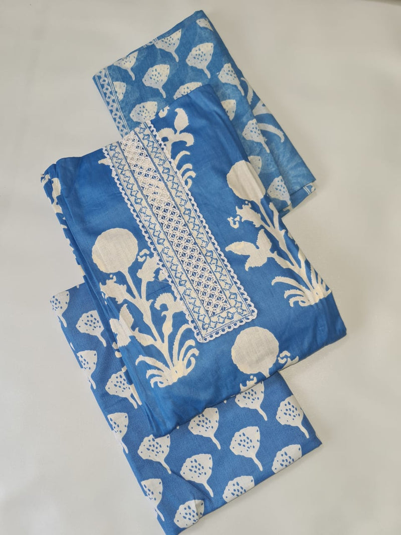 Modern Super Cotton Printed Unstiched Dress Material With Cotton Dupatta