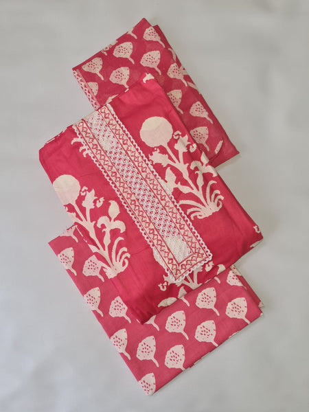 Modern Super Cotton Printed Unstiched Dress Material With Cotton Dupatta