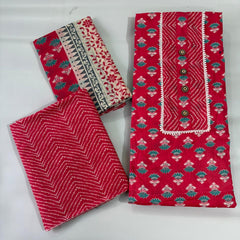 Modern Super Cotton Printed Unstiched Dress Material With Cotton Dupatta