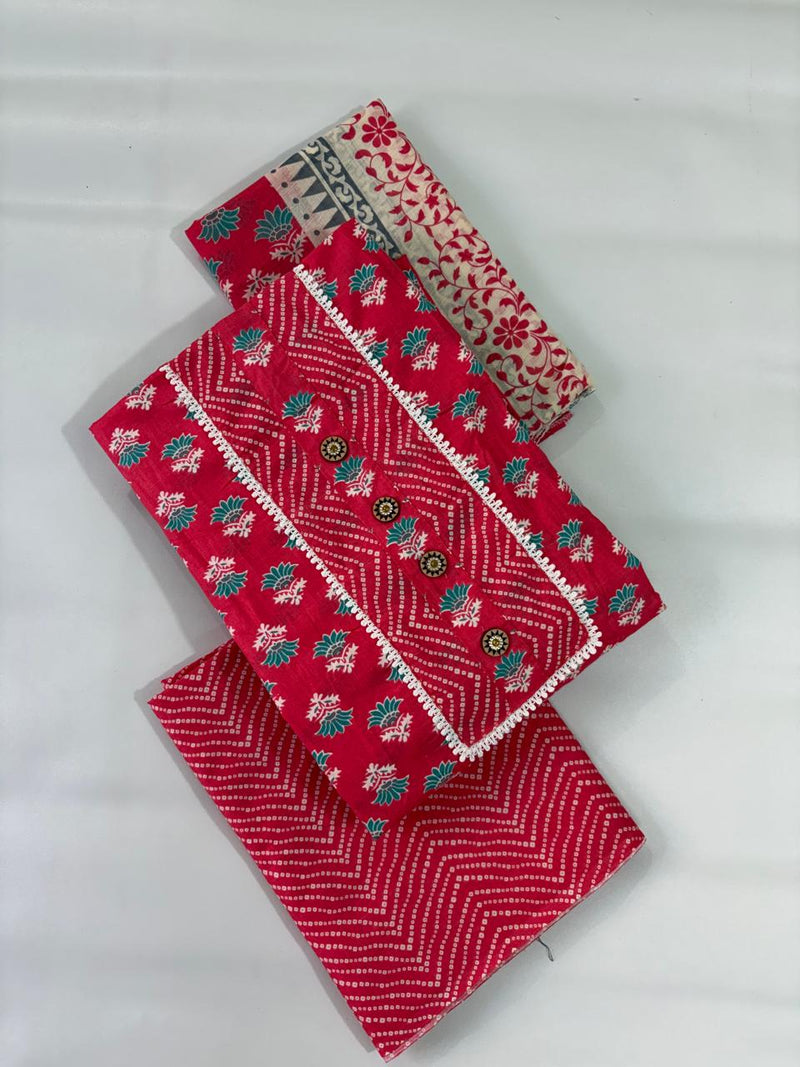 Modern Super Cotton Printed Unstiched Dress Material With Cotton Dupatta