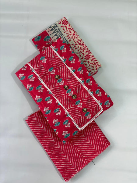 Modern Super Cotton Printed Unstiched Dress Material With Cotton Dupatta