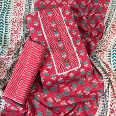 Modern Super Cotton Printed Unstiched Dress Material With Cotton Dupatta