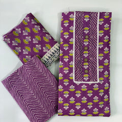 Modern Super Cotton Printed Unstiched Dress Material With Cotton Dupatta