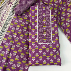 Modern Super Cotton Printed Unstiched Dress Material With Cotton Dupatta