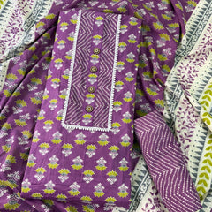 Modern Super Cotton Printed Unstiched Dress Material With Cotton Dupatta