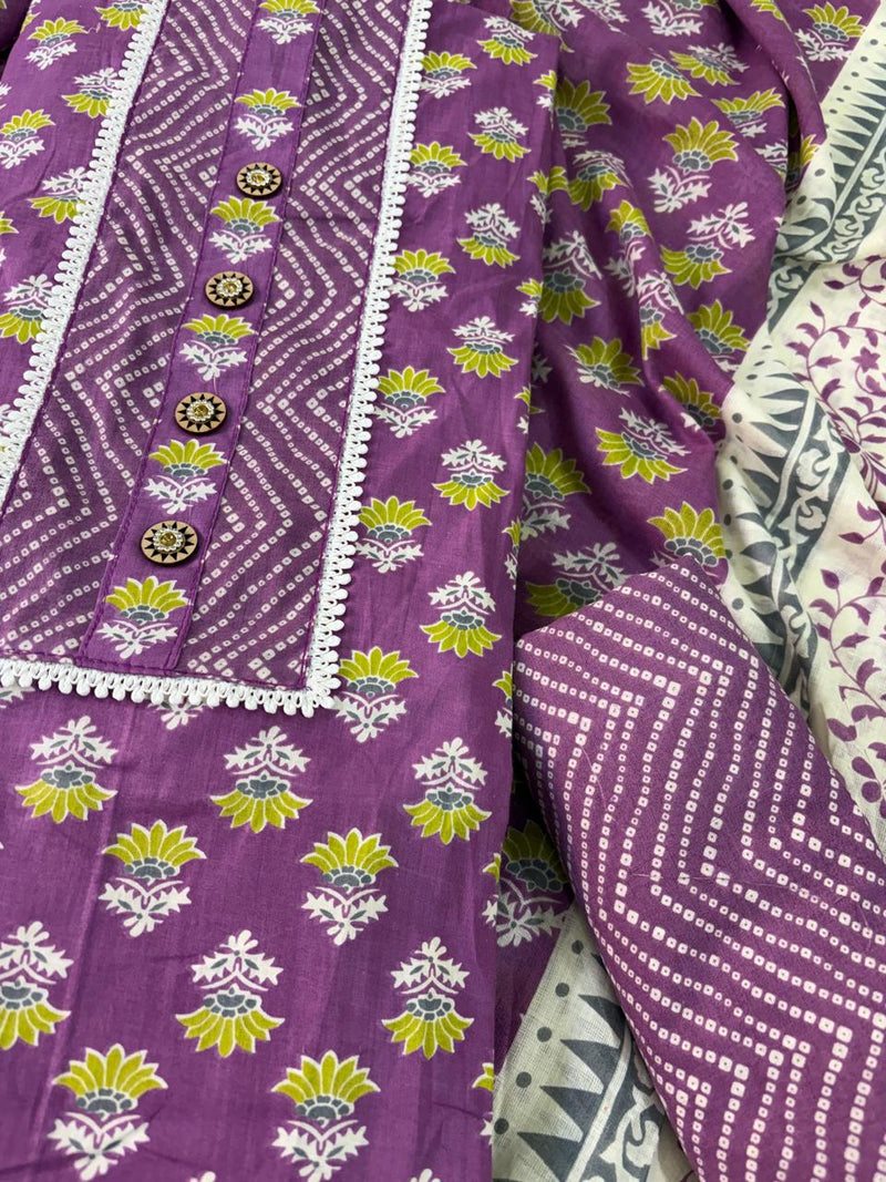 Modern Super Cotton Printed Unstiched Dress Material With Cotton Dupatta