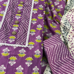 Modern Super Cotton Printed Unstiched Dress Material With Cotton Dupatta