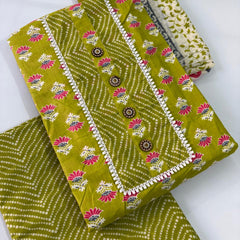 Modern Super Cotton Printed Unstiched Dress Material With Cotton Dupatta