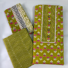 Modern Super Cotton Printed Unstiched Dress Material With Cotton Dupatta