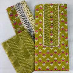 Modern Super Cotton Printed Unstiched Dress Material With Cotton Dupatta
