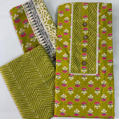 Modern Super Cotton Printed Unstiched Dress Material With Cotton Dupatta