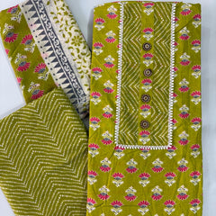 Modern Super Cotton Printed Unstiched Dress Material With Cotton Dupatta