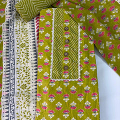 Modern Super Cotton Printed Unstiched Dress Material With Cotton Dupatta