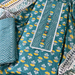Modern Super Cotton Printed Unstiched Dress Material With Cotton Dupatta