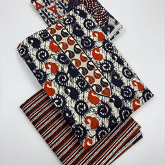 Morden Super Navy Blue Batik Printed Cotton Unstitched Suit Set with Dupatta
