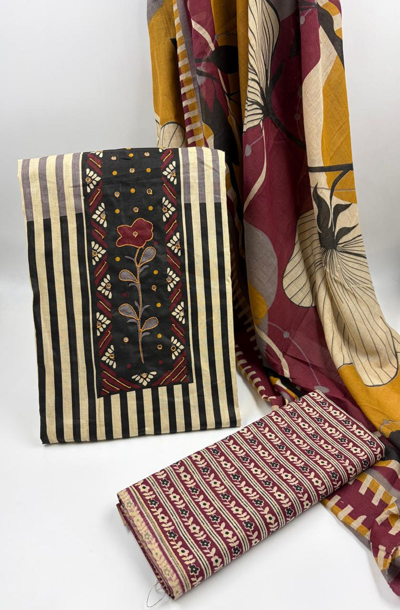Modern Super Cotton Printed Unstiched Dress Material With Cotton Dupatta