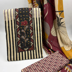 Modern Super Cotton Printed Unstiched Dress Material With Cotton Dupatta