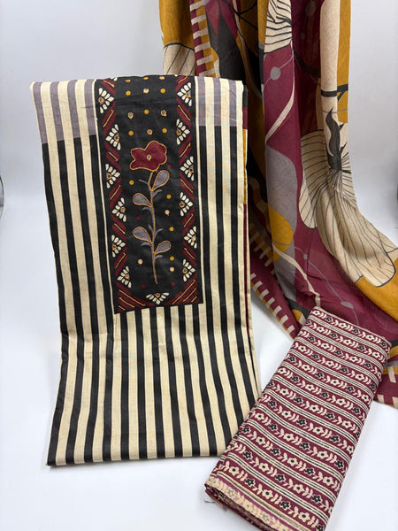 Modern Super Cotton Printed Unstiched Dress Material With Cotton Dupatta