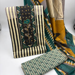 Modern Super Cotton Printed Unstiched Dress Material With Cotton Dupatta