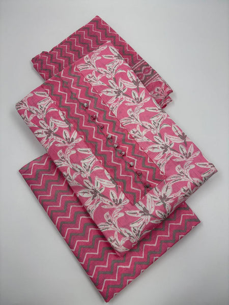 Modern Super Cotton Printed Unstiched Dress Material With Cotton Dupatta