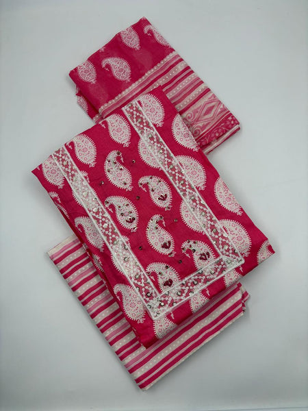 Modern Super Cotton Printed Unstiched Dress Material With Cotton Dupatta